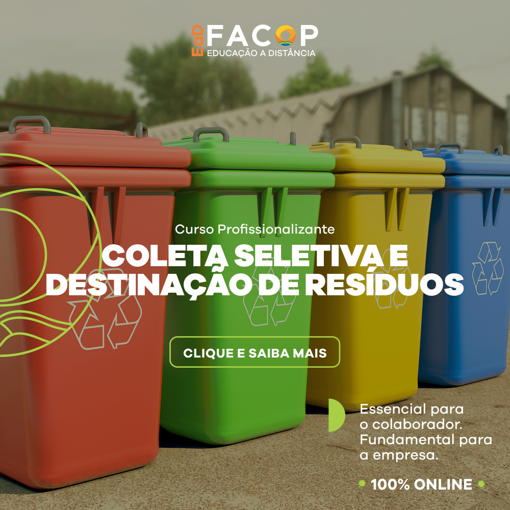 O curso de Coleta Seletiva e Destinação de Resíduos qualifica o trabalhador para realizar adequadamente o manuseio, a coleta, o acondicionamento e a destinação dos resíduos sólidos, com segurança e com base na Legislação, que indica quais tipos de resíduos são recicláveis e como separar corretamente os mesmos conforme a classificação e cores determinadas para as lixeiras e sacos de acondionamento de cada um desses resíduos. Também aborda a educação ambiental e a sustentabilidade e como elas colaboram para a gestão e destinação correta dos resíduos sólidos. A certificação é de 25 horas.
 
 
 