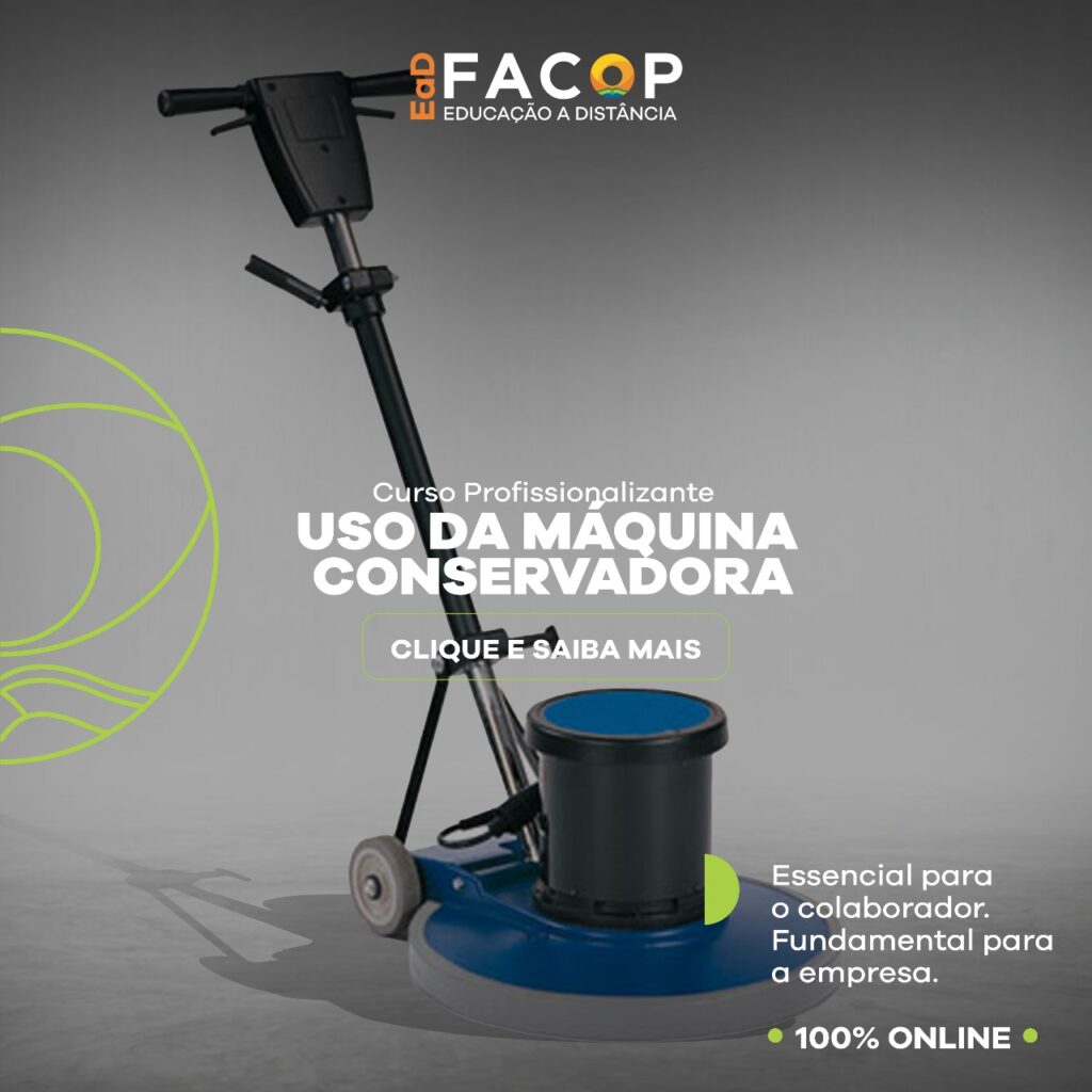 O curso de Uso da Máquina Conservadora apresenta como utilizar o equipamento corretamente na limpeza e conservação de pisos. Aborda as formas adequadas de preparação e utilização da máquina conservadora, para realizar um serviço de qualidade e com segurança. Esse curso tem certificação de 2 horas.
 
 
 